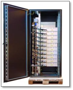 Cabinet with 10 units and water cooling