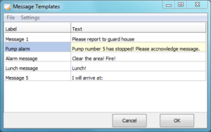 Pre defined messages