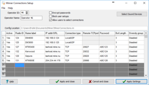 Mimer Connections Setup