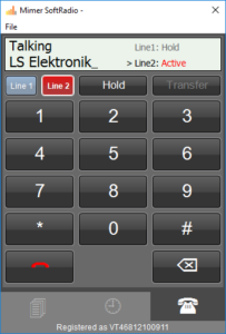 Number pad for phone calls