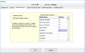 The Settings menu in SoftRadio