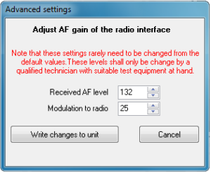 AF gain adjust menu