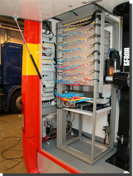 Radio rack in a Command and Control Vehicle Radio rack in a Command and Control Vehicle