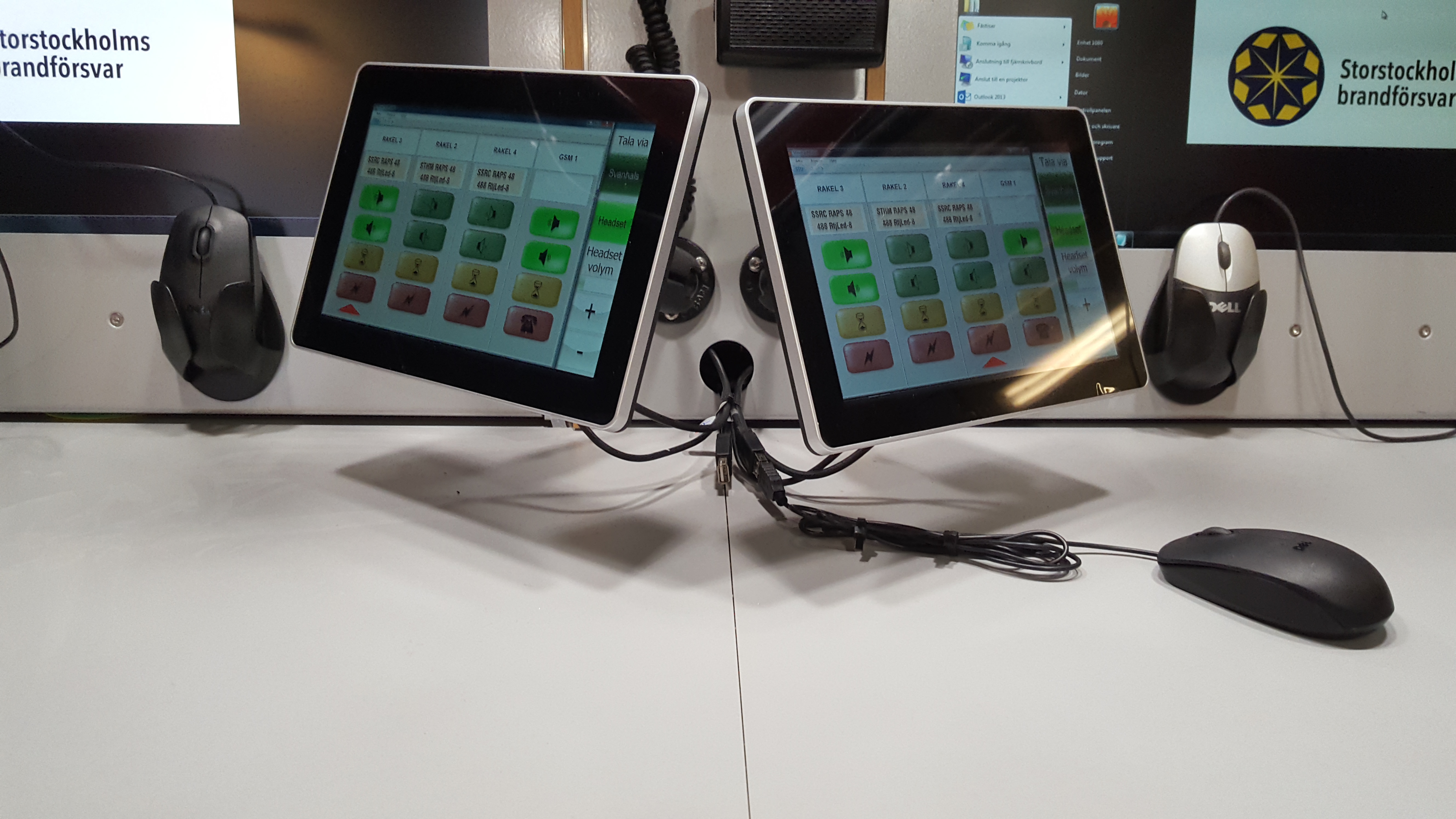 Touch screens in a command vehicle