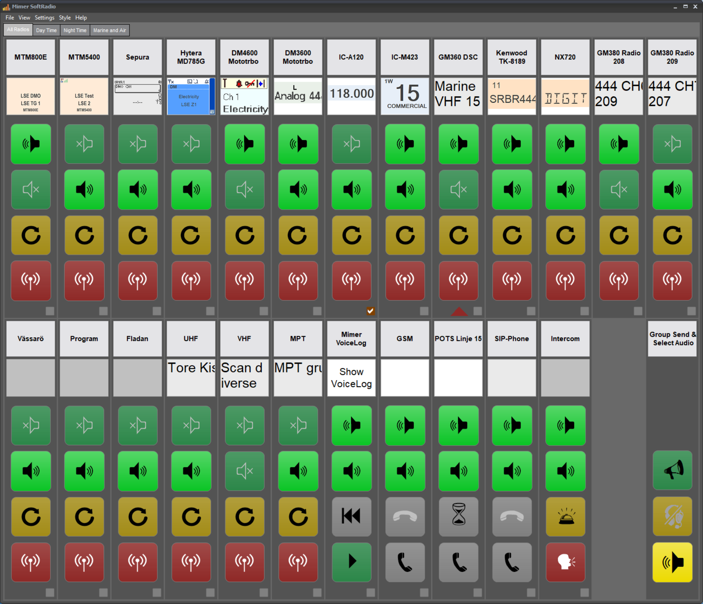 Mimer SoftRadio with many devices connected