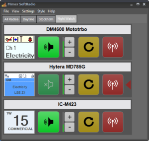 SoftRadio with three connected radios