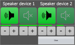 Selection of the four speakers with the Quad speaker option active