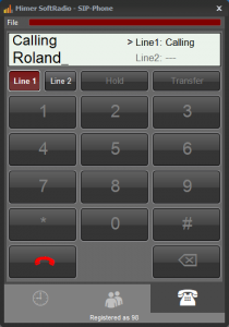 Number pad for phone calls
