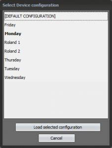Selection of device configuration