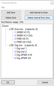 Icom Channel Setup Menu
