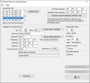 Interface Setup