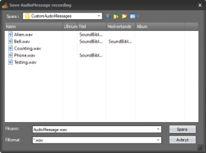 Saving of audio recordings
