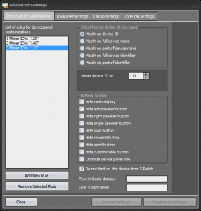 Connections Setup - Advanced Settings