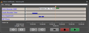 Mimer VoiceLog operator window