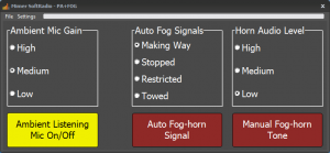 PA and Fog Horn panel