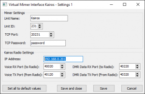 Setup of the Virtual Interface