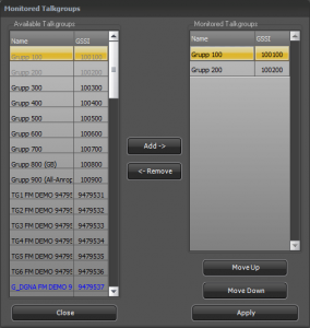 Each operator can choose which talk groups to monitor through an easy to use graphic interface.