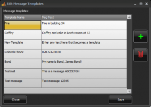 SDS message templates
