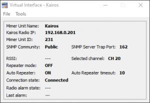 Virtual Network Interface Status page
