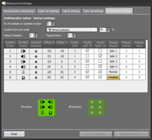Setup menu for the Multi Speaker option